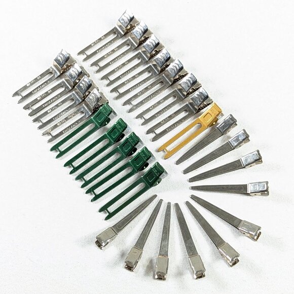 1940 - 1950s English made hair clips, finger wave setters, old Hollywood pin - Picture 1 of 9